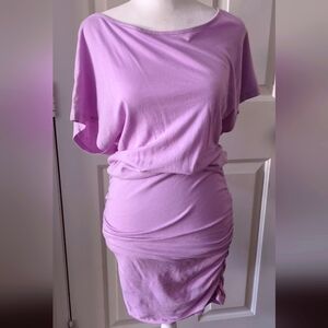 Ruched Light Purple Summer Dress